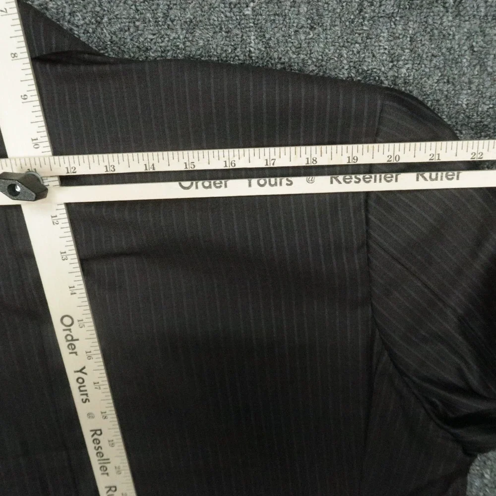 Canali Blazer Mens 46R Gray Wool‎ Woolmark Striped Sport Coat Jacket Italy